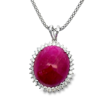 18K Gold Ruby Diamond Pendant GPD227