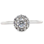 Brilliant Round Diamond Halo Engagement Ring - 18K White Gold