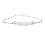 Personalized 9K White Gold Identity Bar Bracelet GB072