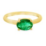 18K Gold Emerald Engagement Ring GRD012