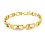 Link Bangle with Moving Diamond Stations - 18K Gold GBD037