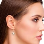 18K Gold Morganite Dangle Earrings GED010