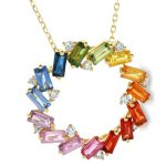 14K Gold Sapphire & Diamond Necklace GPD017