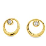 18K Gold Diamond Stud Earrings GED011