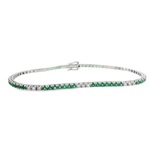 18K Gold Emerald Tennis Bracelet GBD038