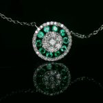 18K Gold Emerald Diamond Necklace GPD020