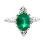 18K Gold Emerald Ring GRD037