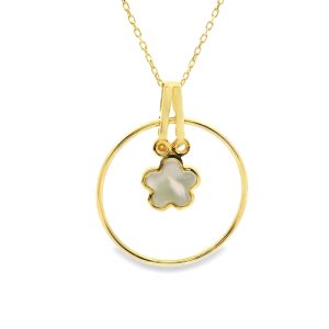 18K Gold Flower Necklace GP034