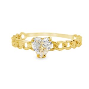 18K Gold Heart Ring GR023