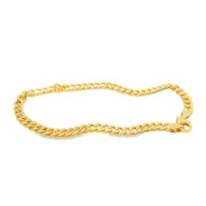 10K Gold Curb Men's Bracelet GB030