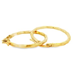 18K Gold Twisted Hoop Earrings GE048