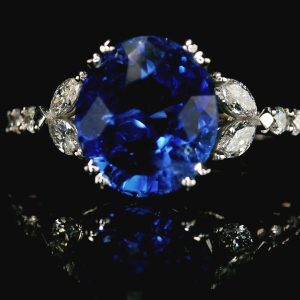 18K Gold Sapphire Diamond Ring GRD042