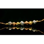 18K Tri-Color Gold Beaded Necklace GP038