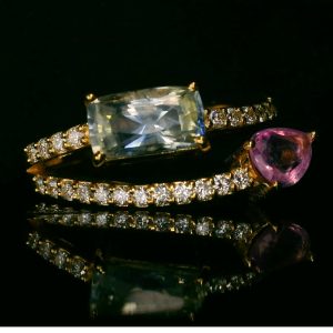 18K Gold Diamond Sapphire Ring GRD046