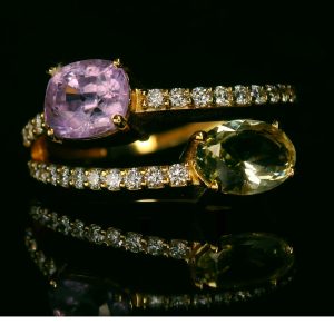 18K Gold Diamond Sapphire Ring GRD047
