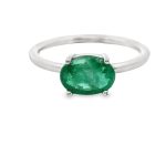 18K Gold Emerald Engagement Ring GR012