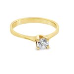 18K Gold Cubic Zirconia Engagement Ring GR067