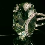 18K Gold Diamond Green Amethyst Ring GRD049