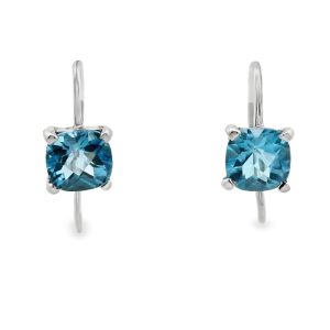 14K Gold Blue Topax Earrings GE063