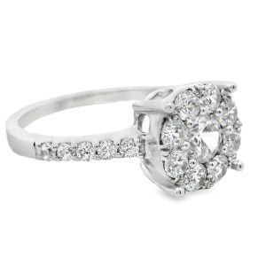 18K Gold Cubic Zircons Engagement Ring GR025