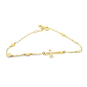 9K Gold Cross Bracelet GB032