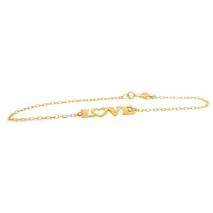 9K Gold "LOVE" Bracelet GB037
