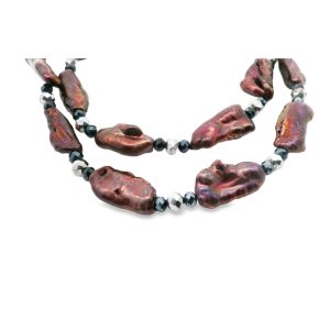 Burgundy Baroque Freshwater Pearl Necklace PN017