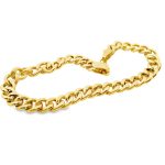 18K Yellow Gold Heavy Curb Chain Bracelet GB046
