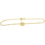 Diamond Cross Station Bracelet in18K Yellow Gold GBD002