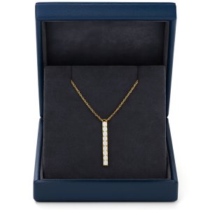 Two-Tone Illusion Lariat: Dazzling Drop 18K Gold Necklace GP077