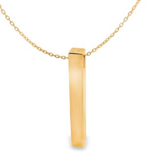 Sleek Custom Engraving Bar Pendant 18K Gold Necklace GP088