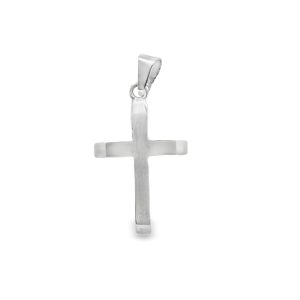 Minimalist Brushed 18K Gold Cross Pendant - Matte Finish GC050