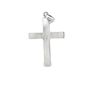 Dainty 18K Gold Classic Polished Plain Cross Pendant GC051