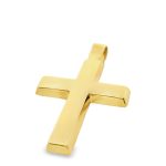 18K Yellow Gold Cross Pendant - Classic Polished Finish GC053