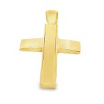 Bold 9K Yellow Gold Dimensional Cross Pendant GC052