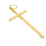 Sleek 9K Gold Cross Pendant - Modern & Minimalist GC086