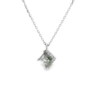 Unique Salt and Pepper Diamond Necklace / 18K Gold GPD030