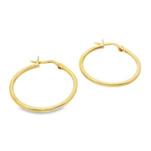 Timeless 9K Yellow Gold Classic Thin Hoop Earrings GE097