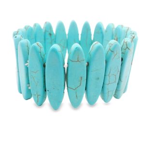 Natural Stone Look Turquoise Stretch Bracelet Collection VAR035