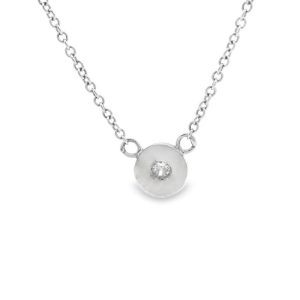 Minimalist Diamond Dot Pendant Necklace / 18K Gold GPD037