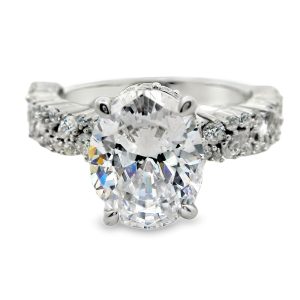 Argento Luxe: Dazzling 3 Carat Oval CZ Solitaire Ring SR004