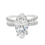 Argento Luxe: Luxurious 3 Carat Marquise CZ Solitaire Ring SR008