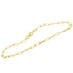 18K Yellow Gold Dainty Links | Paperclip Chain Bracelet GB080