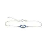 Evil Eye Bracelet with Blue CZ | 925 Sterling Silver SB022-1