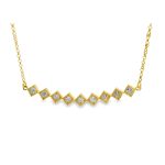 Geometric Bar Necklace with CZ | 925 Sterling Silver SN012