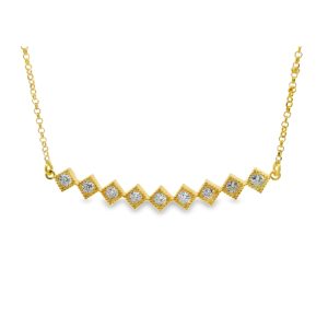 Geometric Bar Necklace with CZ | 925 Sterling Silver SN012