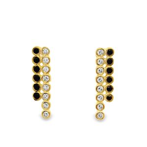 925 Sterling Silver Two-Row CZ Drop | Dangle Earrings SE030-2