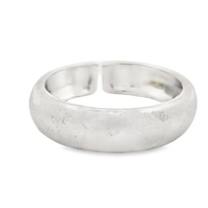 Sterling Silver Hammered Ring with Rhodium Plating SR012