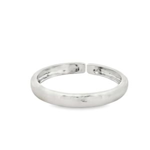 Sterling Silver Hammered Ring with Rhodium Plating SR013-1