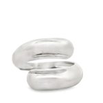Rhodium Plated Sterling Silver Sculptural Wrap Ring SR016-1